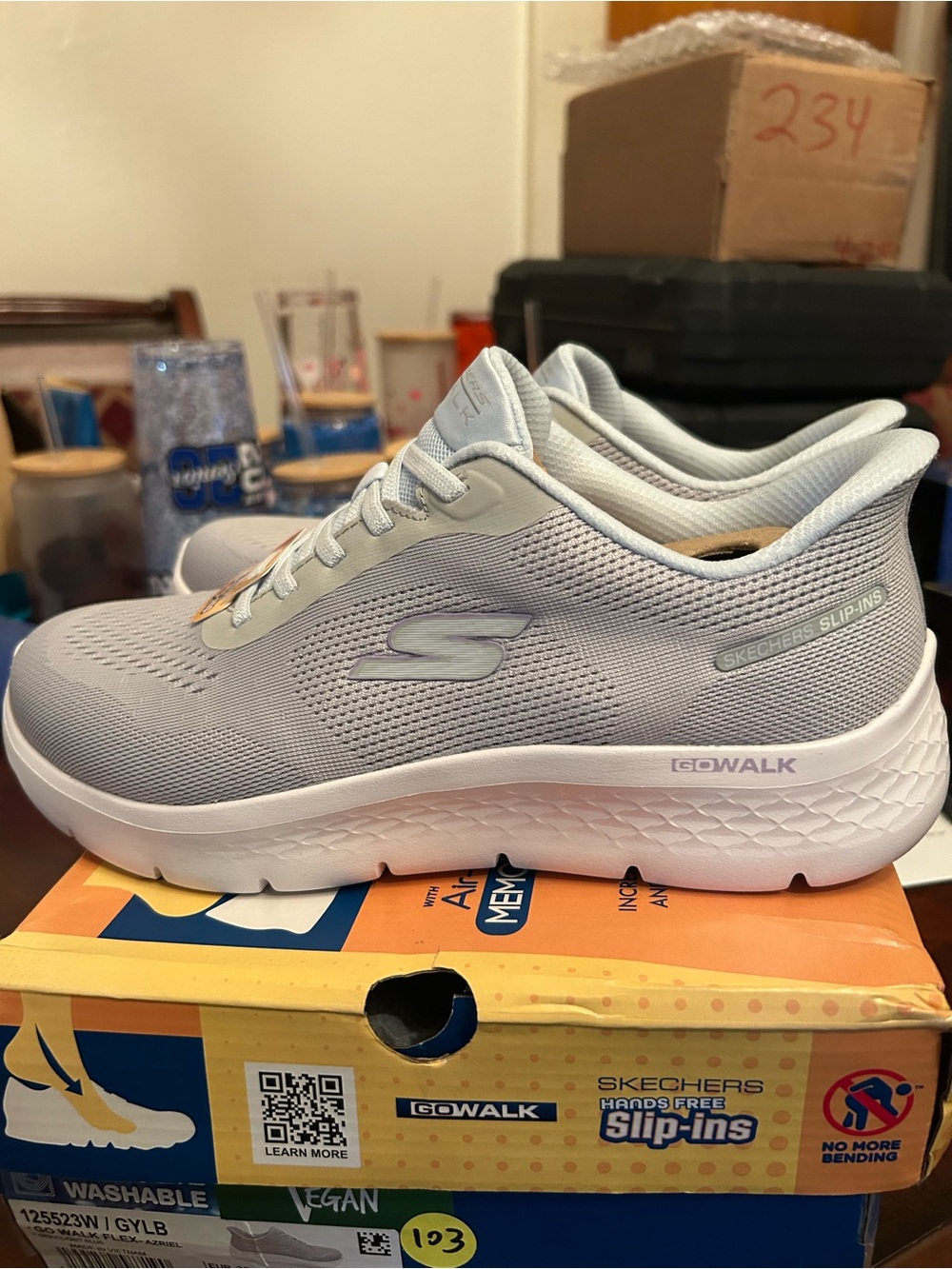 Skechers GOwalk Slip-Ins in Light Gray